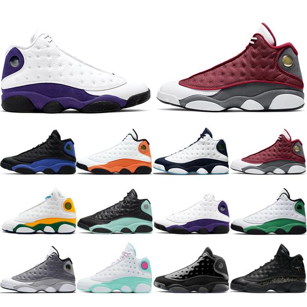 

wholesale man basketball shoes 13s playground atmosphere grey aurora green cap and gown gold glitter hyper royal island lakers lucky obsidia