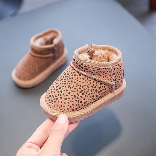 

boots 2021 autumn winter baby girls boys warm plush infant toddler shoes children outdoor soft bottom non-slip kids, Black;grey