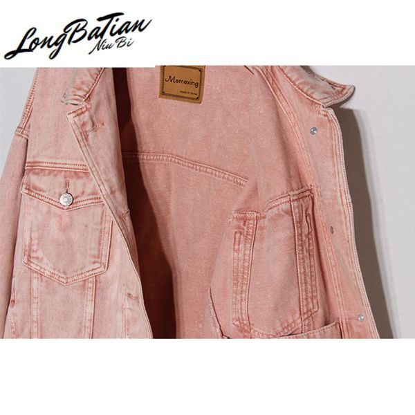 

women's jackets 2021 spring autumn vintage pink denim women casual outerwear korean loose short jeans jacket coat female chaqueta mujer, Black;brown