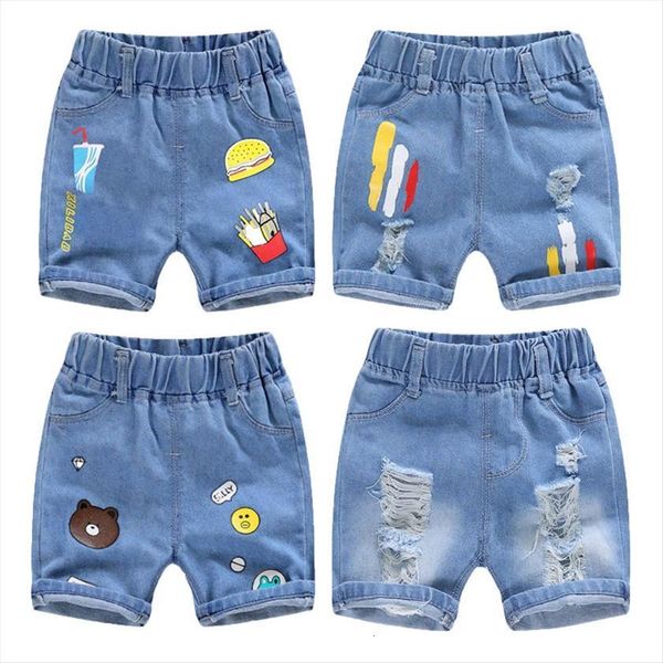 

children clothing jeans summer cotton shorts casual baby boy clothes boys cartoon toddler denim pants2 8y, Black
