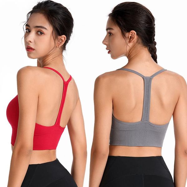 

fashion women y shaped plus size sports underwear cross back medium support push up tank workout yoga bra 3118# outfit