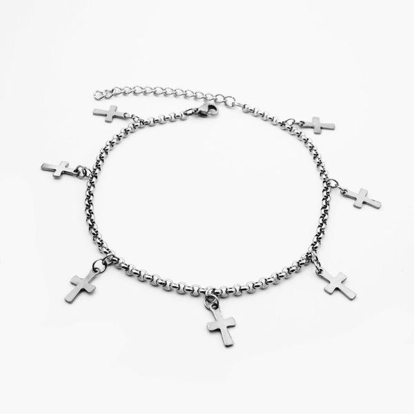 

charm bracelets fashion jewellery 316l stainless steel cross anklets women's anklet ak005, Golden;silver