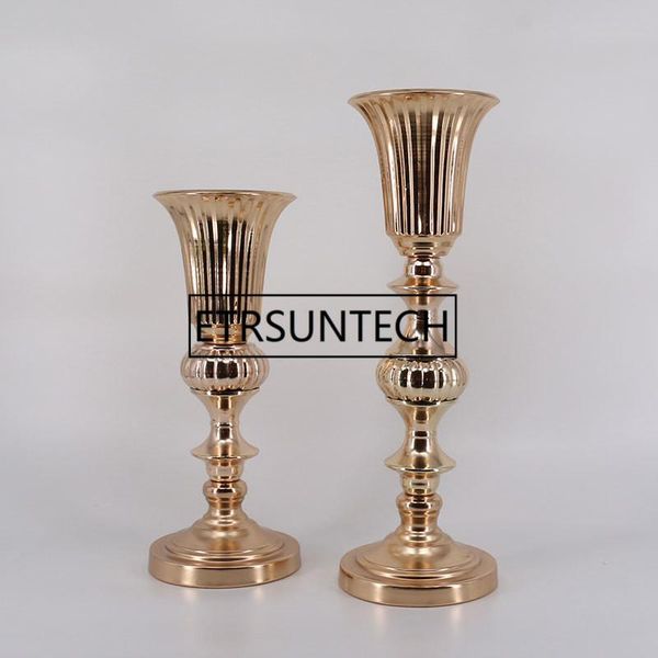 

vases 40cm 50cm gold tablevase metal flower road lead wedding table centerpiece flowers for marriage and home decoration