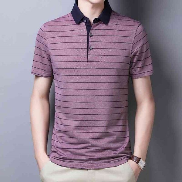 

ymwmhu men striped polo shirt cotton short sleeve man shirts summer office clothes casual polo shirt men 210401, White;black
