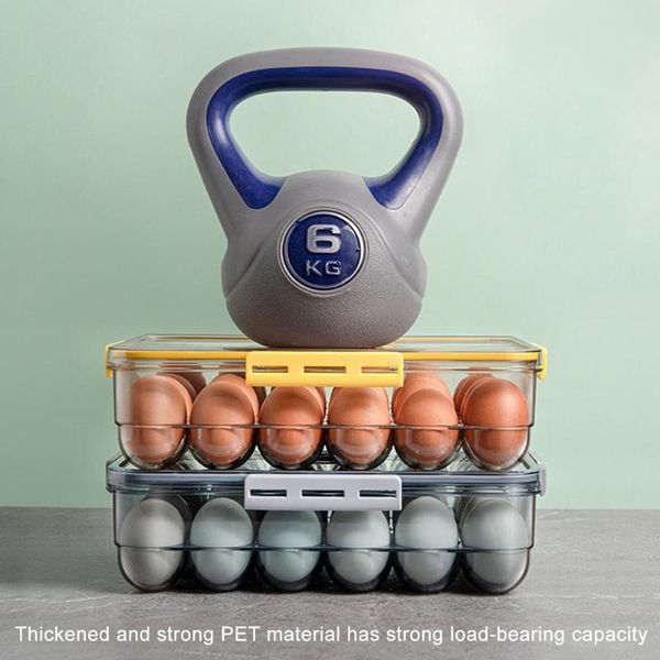 

storage bottles & jars egg tray holder portable box transparent fridge container home stackable dispenser holes clear