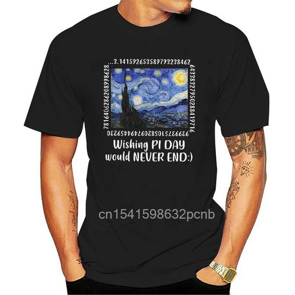 

men's t-shirts the starry night wishing pi day would never end t-shirt(1), White;black