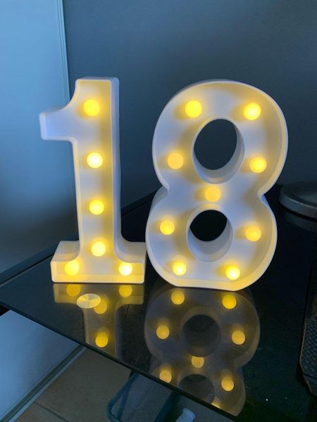 

chicinlife 2pcs 16/18/21/30/40/50 years old led string night light birthday party wall hanging lamp anniversary supplies decoration