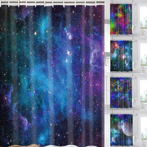 

shower curtains colorful galaxy space curtain starry hang bathroom decoration polyster fabric accessories