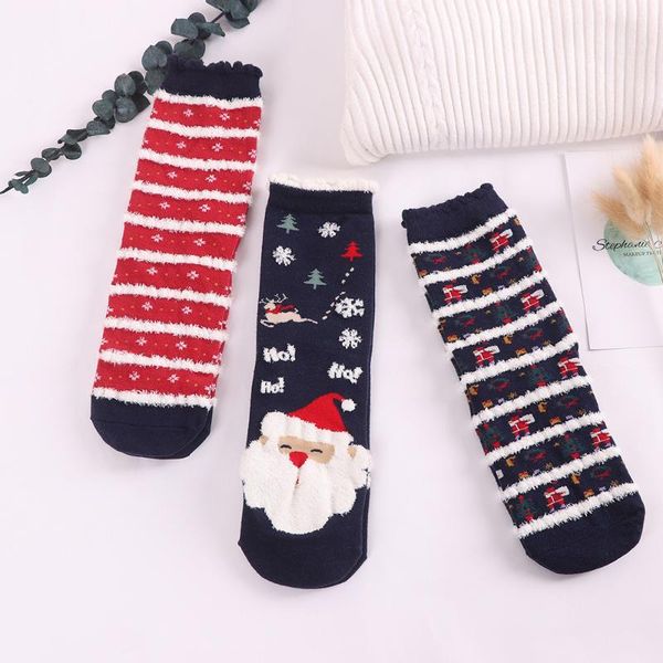 

christmas decorations women cotton socks fashionable high-quality striped are soft, comfortable and warm women's winter