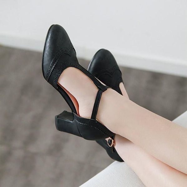 

sandals plus size 9  11 12 high heels sandals women shoes woman summer ladies coarse-heeled t-belt pointed shallow whes, Black