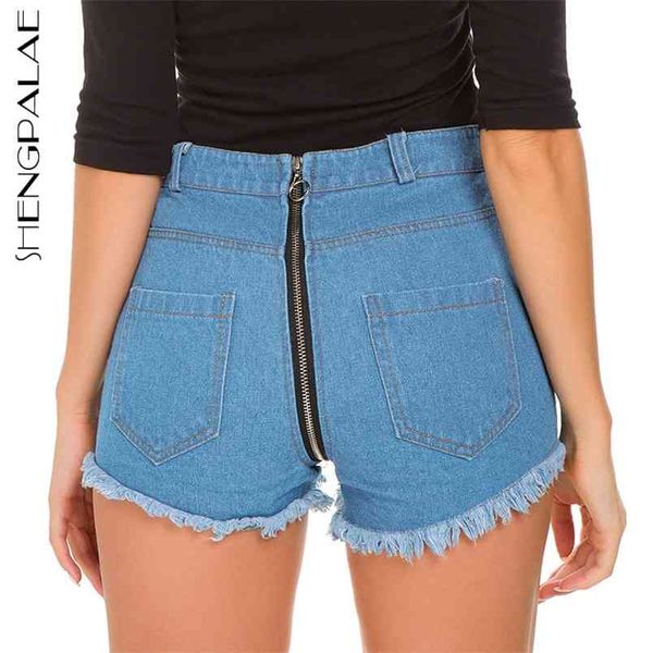 

back zipper short jeans women's summer high waist nightclub hole denim shhorts fenale tide 5c564 210427, White;black