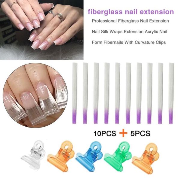 

nail art kits fiberglass for uv gel diy form fibernails acrylic extension tips fiber glass nails building manicure tool