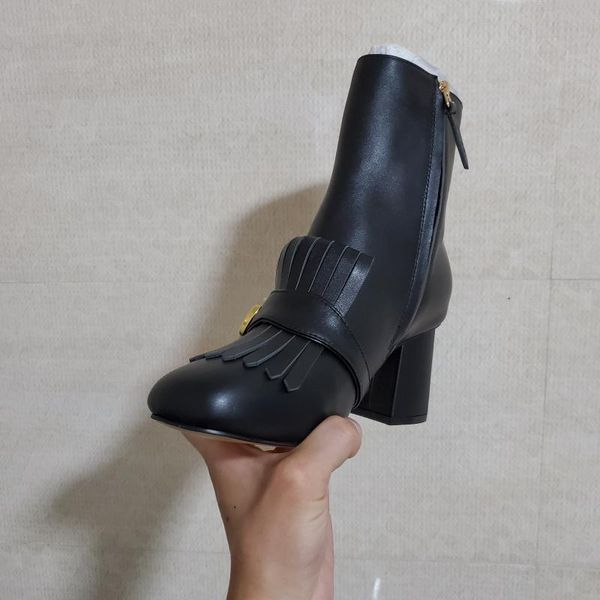 

2021s toe fashion designer strange high heels real leather women shoes autumn winter boots runways long woman, Black