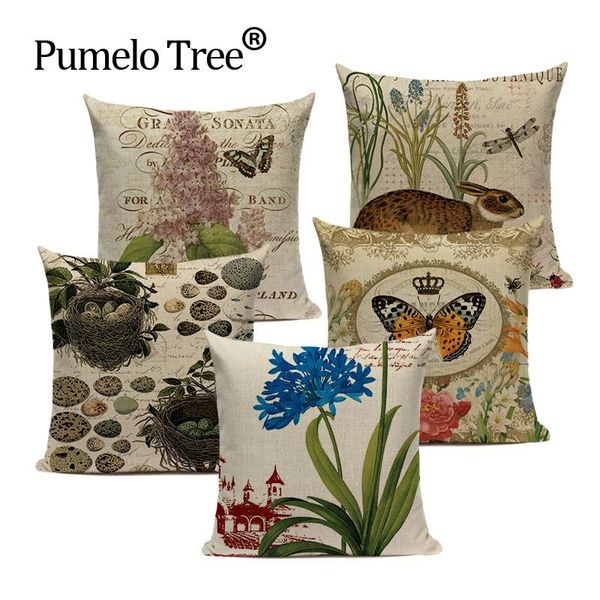 

comfortable nordic cotton linen daffodils flowers car covers 45cmx45cm square cartoon home decorative printed 3d pillow cushion/decorative