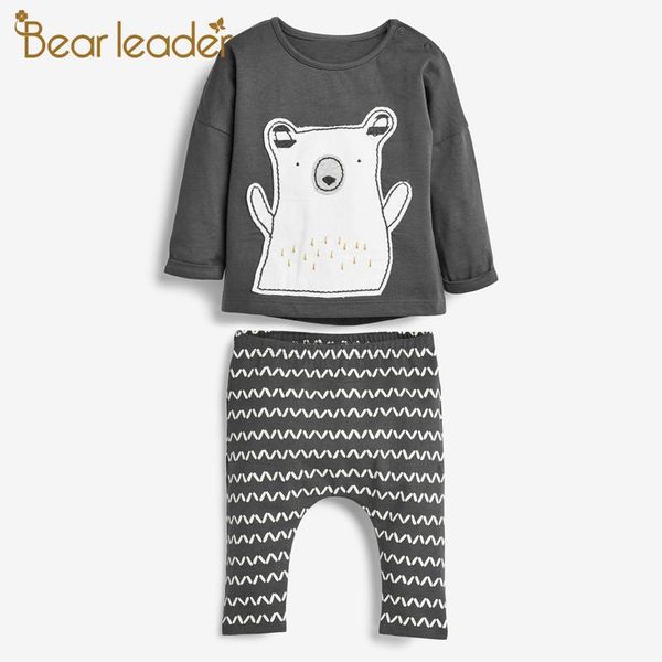 

clothing sets bear leader baby autumn born cartoon clothes infant boys girls suits toddler casual costumes 6m-24m, White