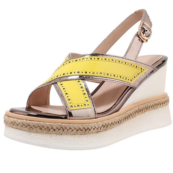 

sandals fanyuan ew summer classic genuine leather wedges women gladiator female platform shoes sandalias mujer, Black