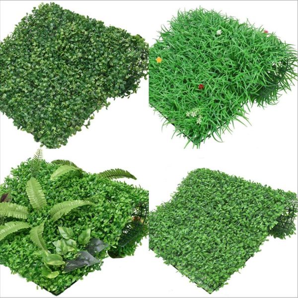 

decorative flowers & wreaths 60*40cm artificial plant wall lawn green planting background decoration image plastic fake grass flower fall de
