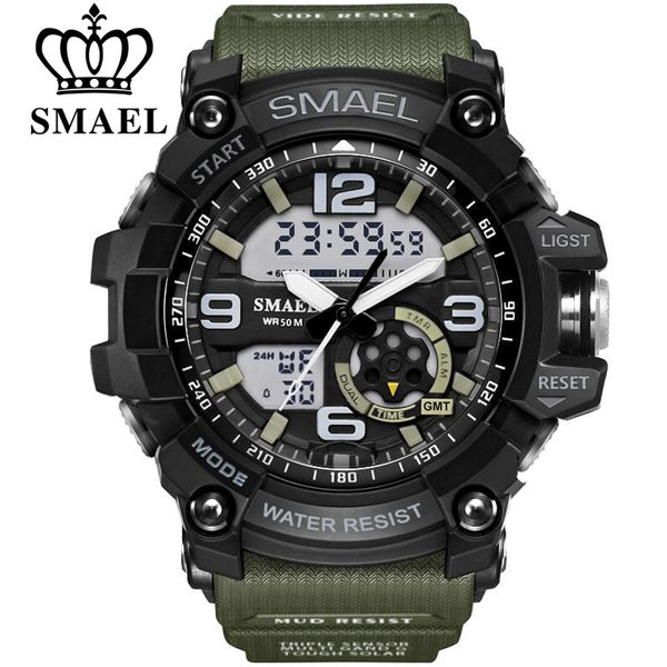 

smael digital watch men sport super cool men's quartz sports watches luxury brand led military wristwatch male xfcs x0524, Slivery;brown
