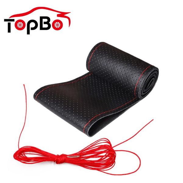 

steering wheel covers car diy artificial leather texture with needles thread auto styling suit interior accessories