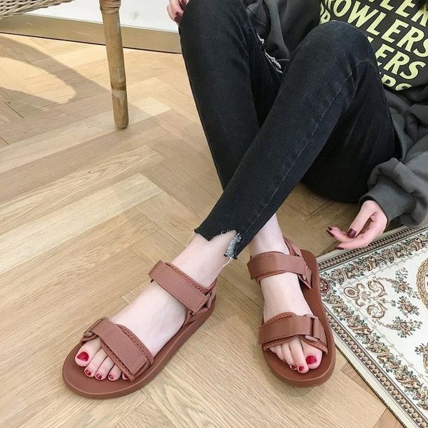 

sandals luxury canvas shoes slippers brand summer flat ladies casual outdoor fashion wild beach, Black