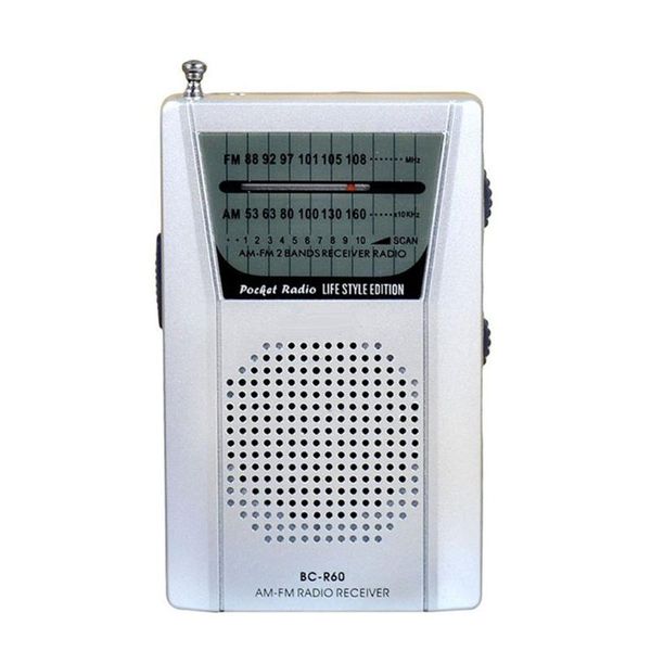 

radio bc-r60 pocket antenna mini am/fm 2-band world receiver with speaker 3.5mm earphone port portable