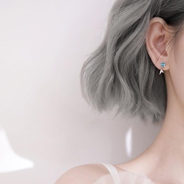 

stud blue sea crystal mermaids earrings women beauty fishtails bracelet rings pendant necklace fashion jewelry, Golden;silver