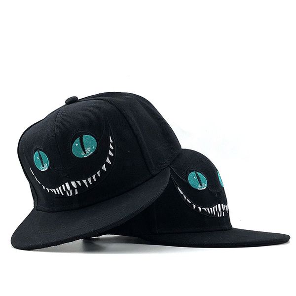 

alice in wonderland cartoon cheshire cat men and women flat brim baseball hat fishing hip hop hat one piece dropshipping, Blue;gray