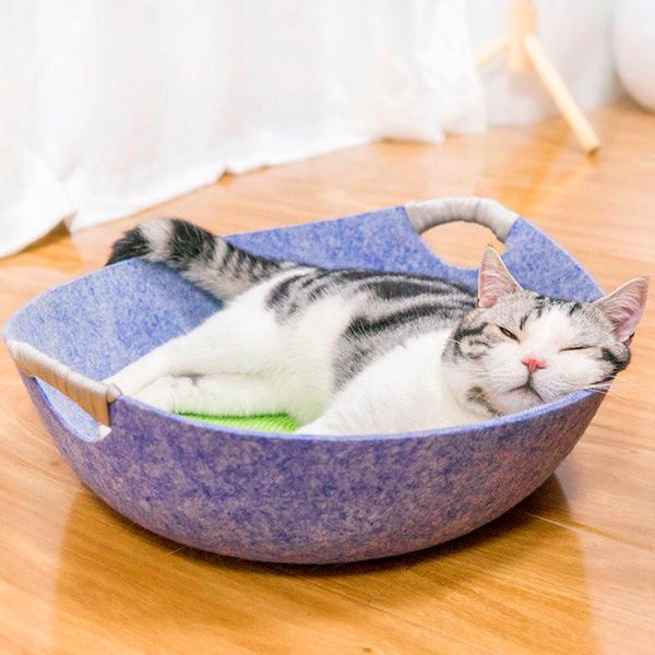 

cat beds & furniture basket summer house dog sleeping bag bowl shaped felt fabric pet cats products kennel bed