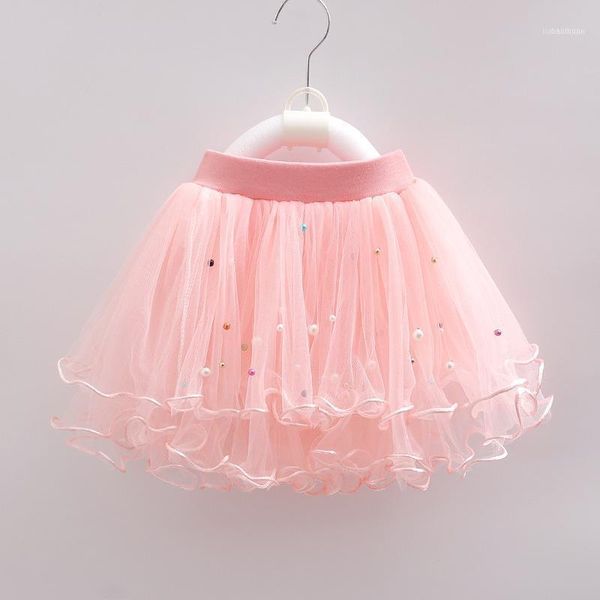

skirts fashion cute baby girls summer tutu mesh beads print princess ballet dancing party skirt cotton clothing11, Blue