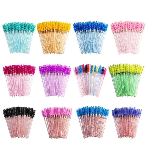 

50pcs disposable eyelash brushes eyelashes extension tools eyebrow brush mascara wands applicator spoolers eye lashes cosmetic makeup