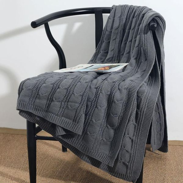 

blankets leisure solid color knitted throw blanket winter warm super soft chair sofa rugs portable tapestry for bedroom home decor