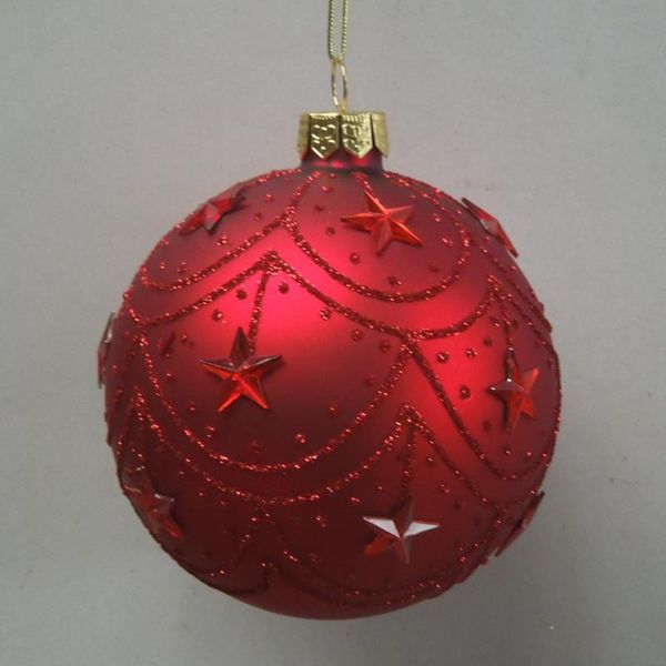 

party decoration 12pcs/pack diameter=8cm small size happy red handmade glass ball christmas day home festival friend gift wedding prop
