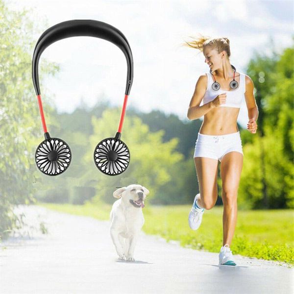 

electric fans lazy neck fan portable charging small usb rechargeable outdoor sports 5 colors