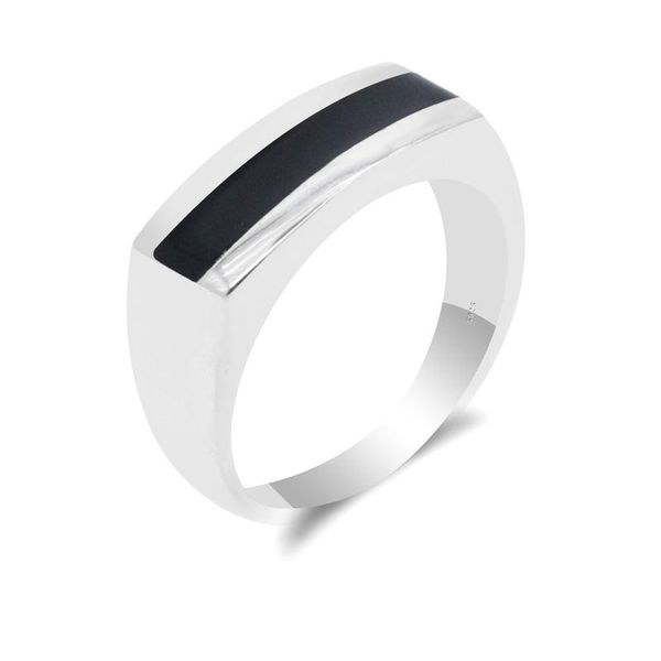 

cluster rings metalmadman turkish women ring 925 sterling silver rectangle black enamel thai for fine jewelry gift size6-9, Golden;silver