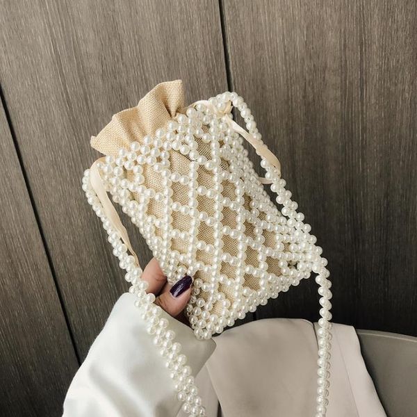 

women's bag 2021 summer pearl woven crossbody fashion trendy fairy shoulder bags