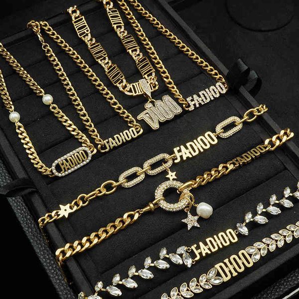 

design jewelry necklace heavy industry exaggerated letter necklace, Golden;silver