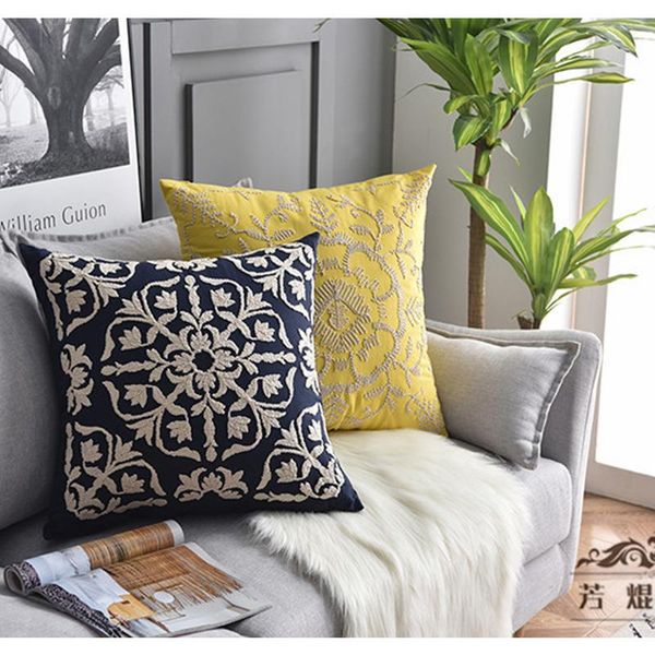 

nordic style full cotton embroidery pillowcase for home el living room bedroom sofa throw pillow case car chair cushion cover cushion/decora