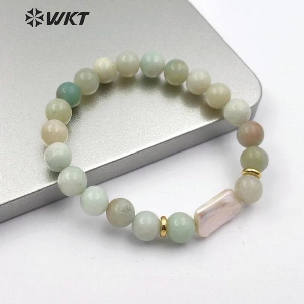 

charm bracelets wt-b493 wkt four color optional stone beads & rectangle pearl bracelet women fashion jewelry, Golden;silver