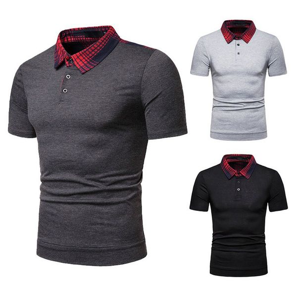 

polo shirt new summer men plaid color loose european size short sleeve polot shirt, White;black