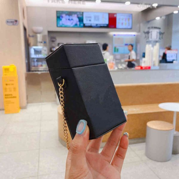 

2021 new black mobile phone bag, decorated with metal letters, unique shape and extraordinary temperament