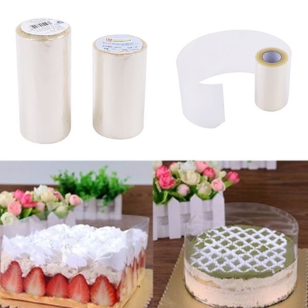 Mousse Bolo Collar Transparente Limpar Borda Curriva Fita em Envoltório Para Baking Roll Embalagem DIY Bolo Decoração Ferramentas