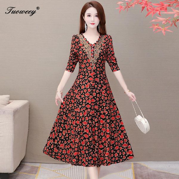 

casual dresses elegant red dress female v neck elastic waist long sleeve patchwork embroidery hollow out party women 2021 fashion, Black;gray
