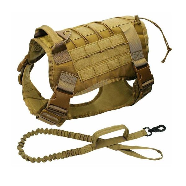 

dog collars & leashes military tactical harness german shepherd pet vest with handle nylon bungee leash for small large dogs puppy