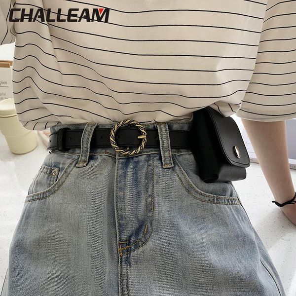 

belts fashion women solid color waist pu leather mini fanny pack casual purse belt bag 214, Black;brown