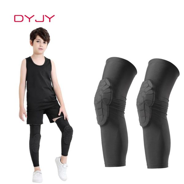 

pair kids knee pads elbow compression protector gear kneepads training brace support basketball volleyball &, Black;gray