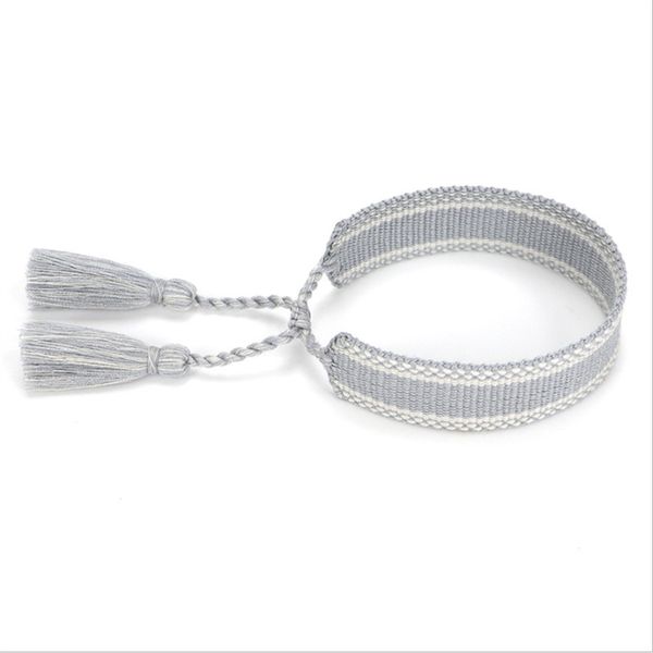 

2021 high end jewelry designers tassel bracelet handmade embroidered daisy cotton women mens woven fabric adjustable design womens bangles h, Golden;silver
