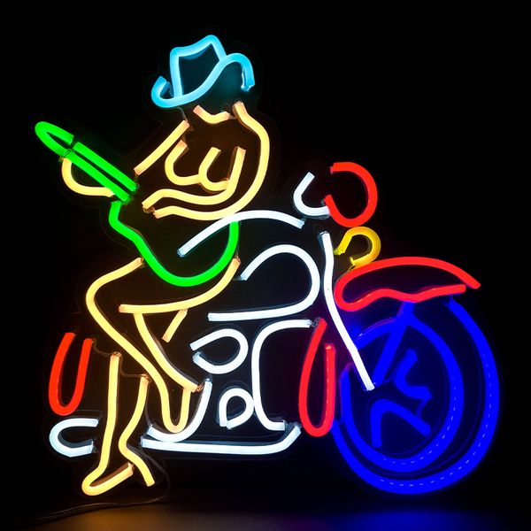 Sinal de néon LED para casa moda decoração de parede feita à mão luz neon 12 V super brilhante para meninas motocicleta design de luz neon iluminação de férias decoração de bares discotecas