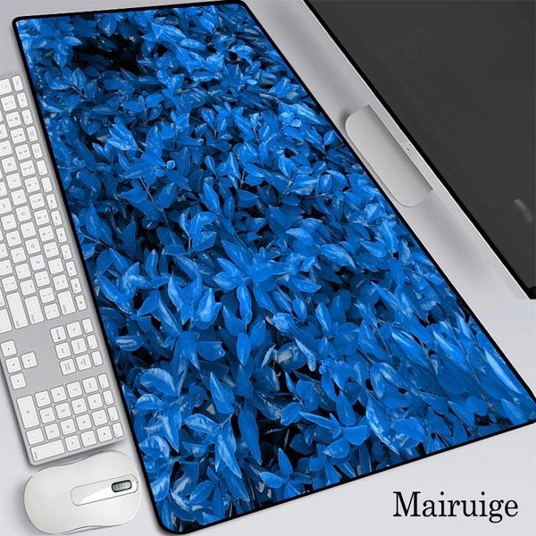 

mouse pads & wrist rests mairuige large blue leaves pad gaming accessories non-slip gamer mousepad lappc lockedge desk mat computer deco