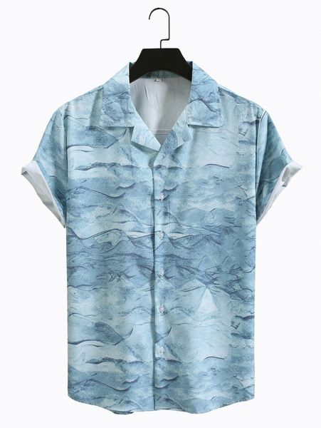 

men marble print shirt 41m0#, White;black