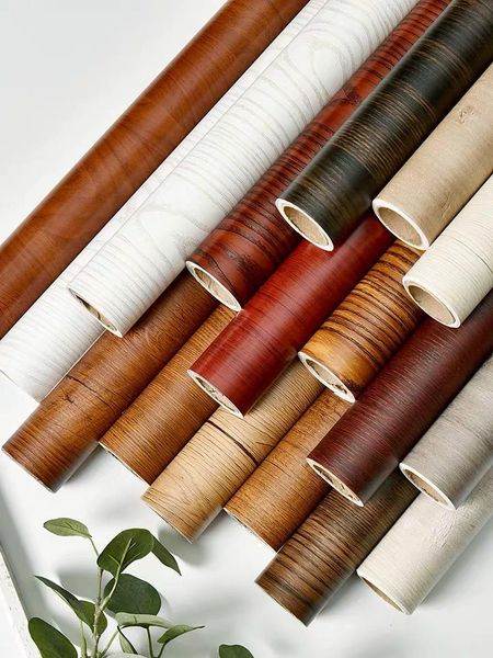 

wallpapers pvc wood grain wallpaper for kitchen films reconditioned clothes closet door furniture home office decor wall sticker